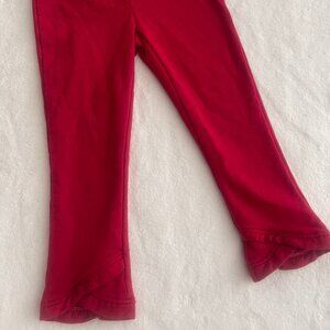 Playful Ruffle Sweatpants – Cozy Red Lounge Bottoms – 4T